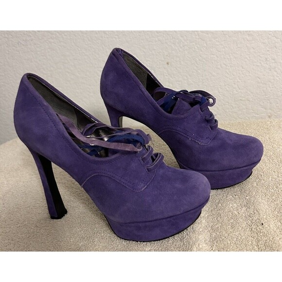 GUESS Women's 5M Purple Suede High Heels - Picture 2 of 13